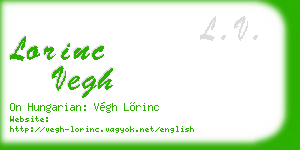 lorinc vegh business card