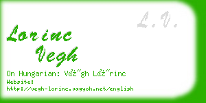 lorinc vegh business card